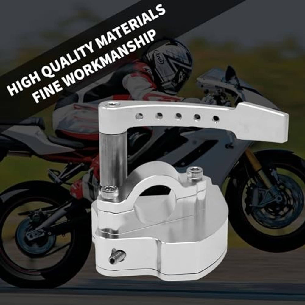 Silver thumb throttle lever controller mounted on ATV handlebar area