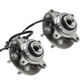 Front wheel hub bearing assembly set with ABS sensor wiring, silver and gray metal