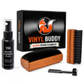 Ultimate record cleaning kit with spray bottle, velvet brush, wooden brush, and tools