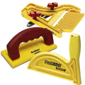 Woodworking safety bundle with yellow feather board and PushStick push tool