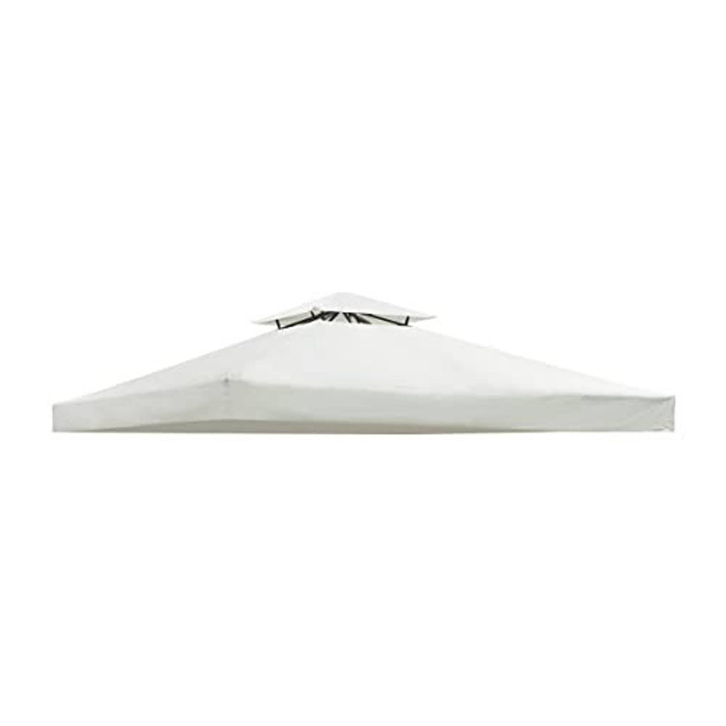 Off-white gazebo canopy top with peaked roof, no side walls