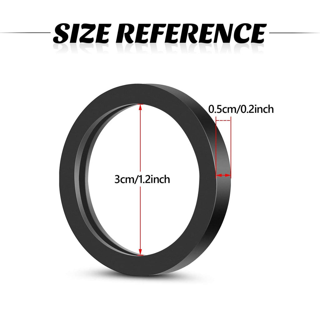 Rubber gas can spout gasket ring with size dimensions shown in diagram