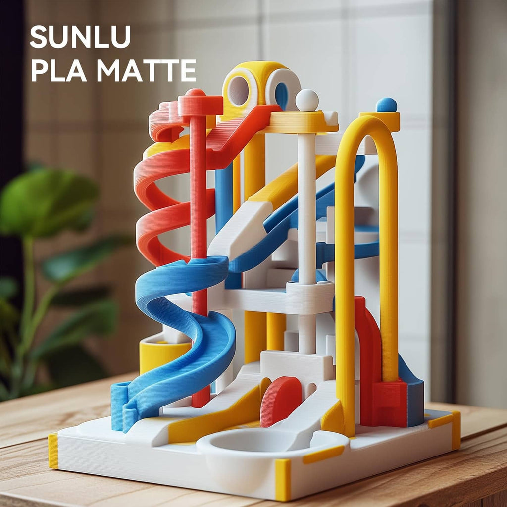 SUNLU PLA matte spiral tower toy sculpture on a base