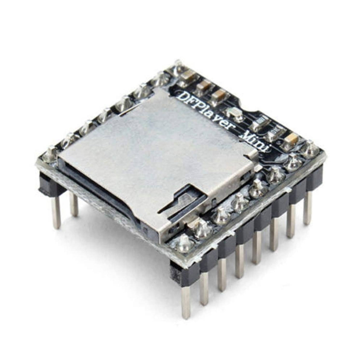 Anmbest DFPlayer Mini MP3 player module, black PCB with pins and top text