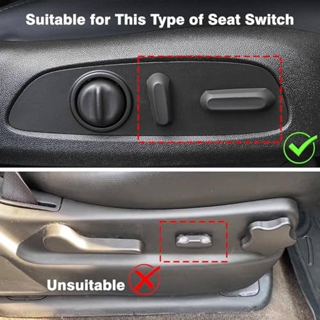 Power seat switch panel with round knob and three rocker/slide controls, dark gray