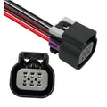 6-pin throttle body connector pigtail with black housing and red/black wires