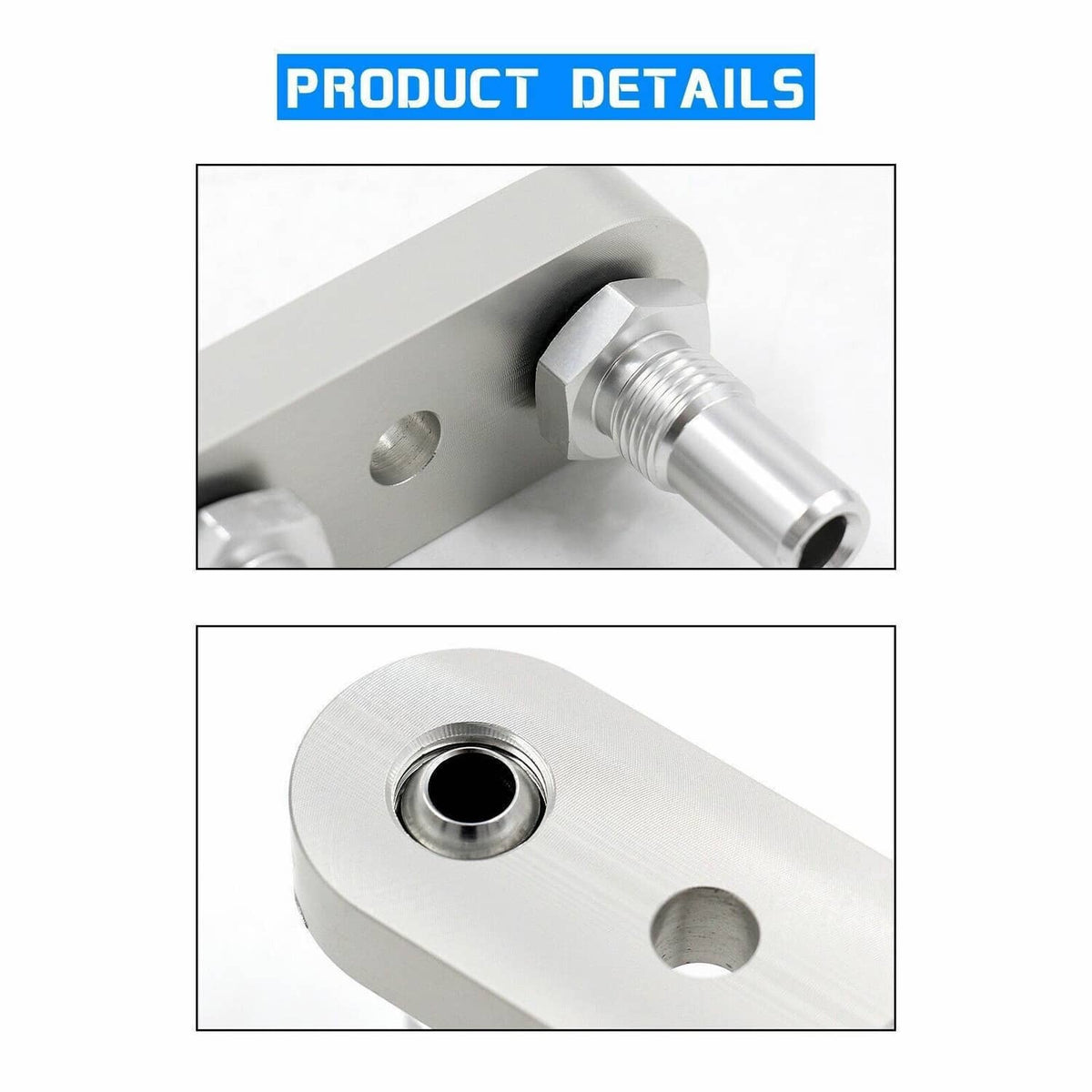 Transmission cooler line adapter plate detail showing 6AN threaded port and recessed bore