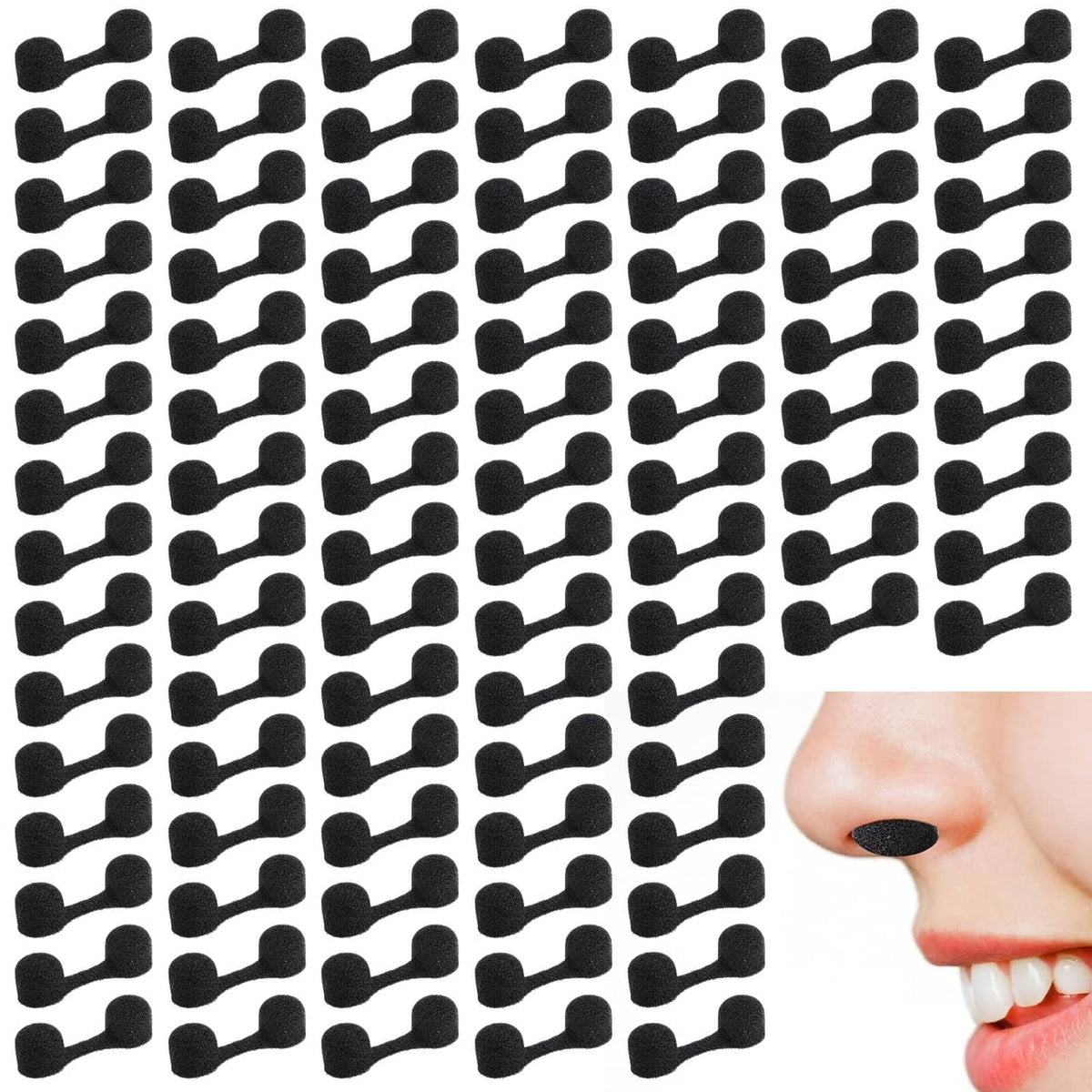 Black disposable nose plug filters, foam tips for dust protection (100-piece set)