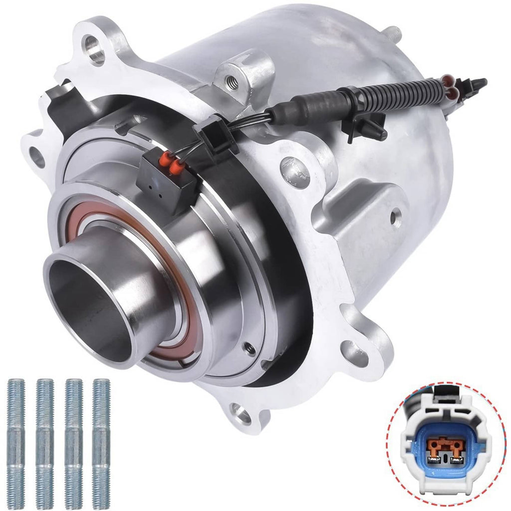 Rear differential coupling with flange and sensor connector, silver metal finish