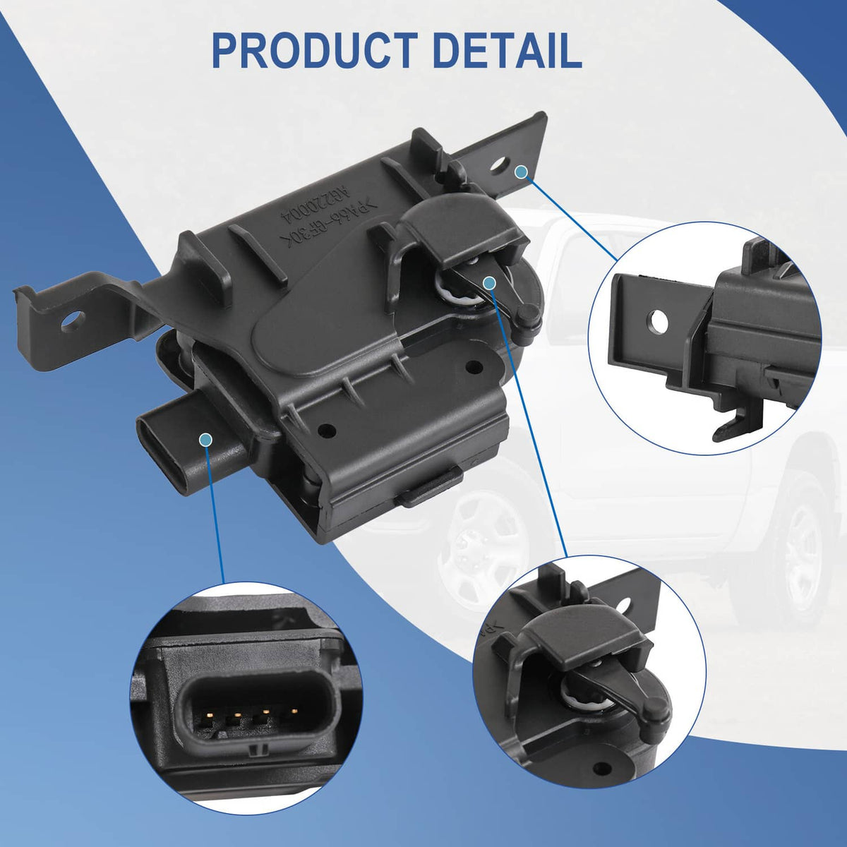 Active grille shutter actuator motor with electrical connector ports and latch tab