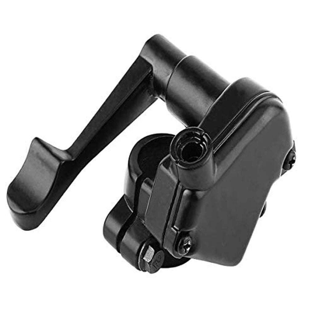 Black thumb throttle control housing with lever grip and mounting hardware