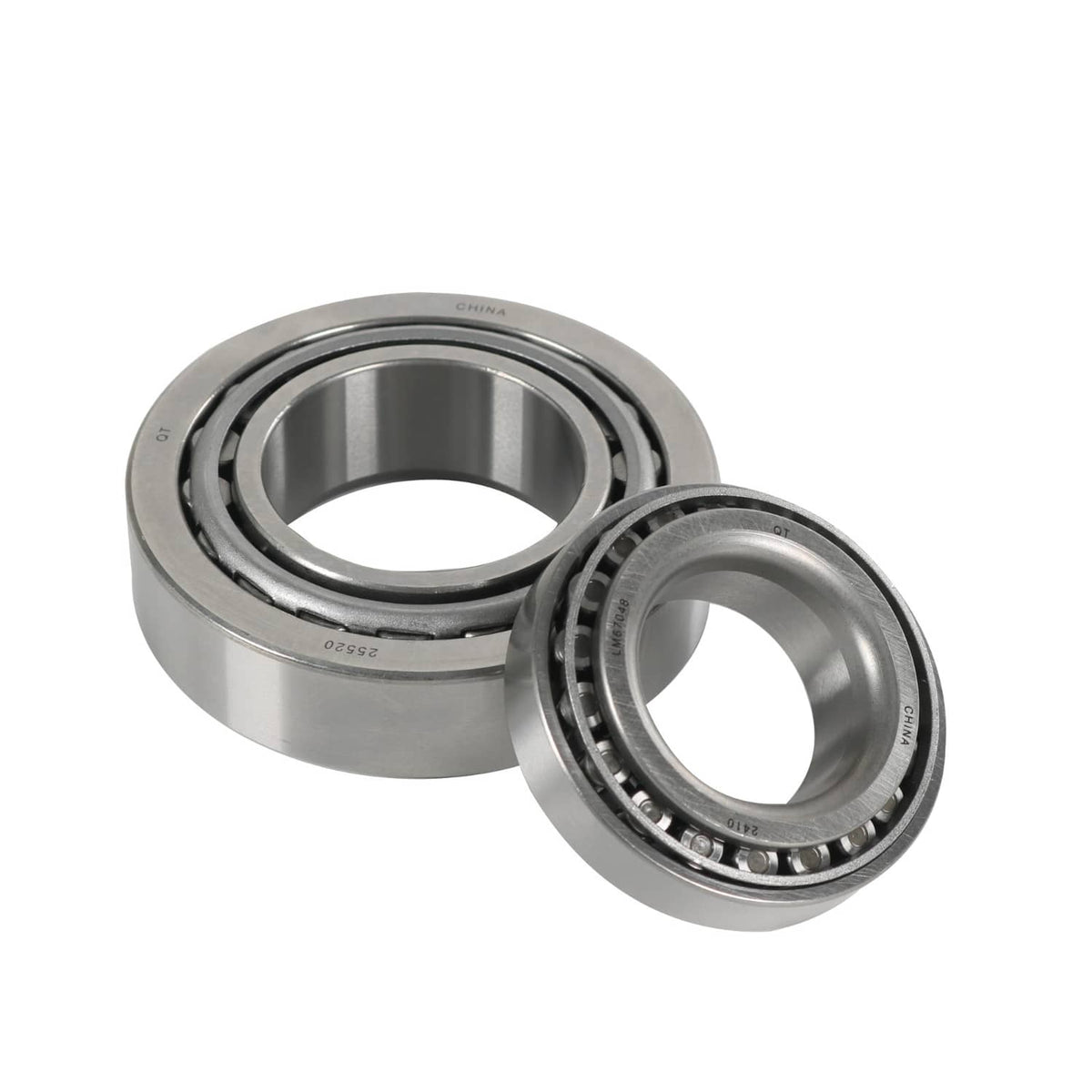Trailer wheel bearing set: steel bearings with roller elements and inner rings