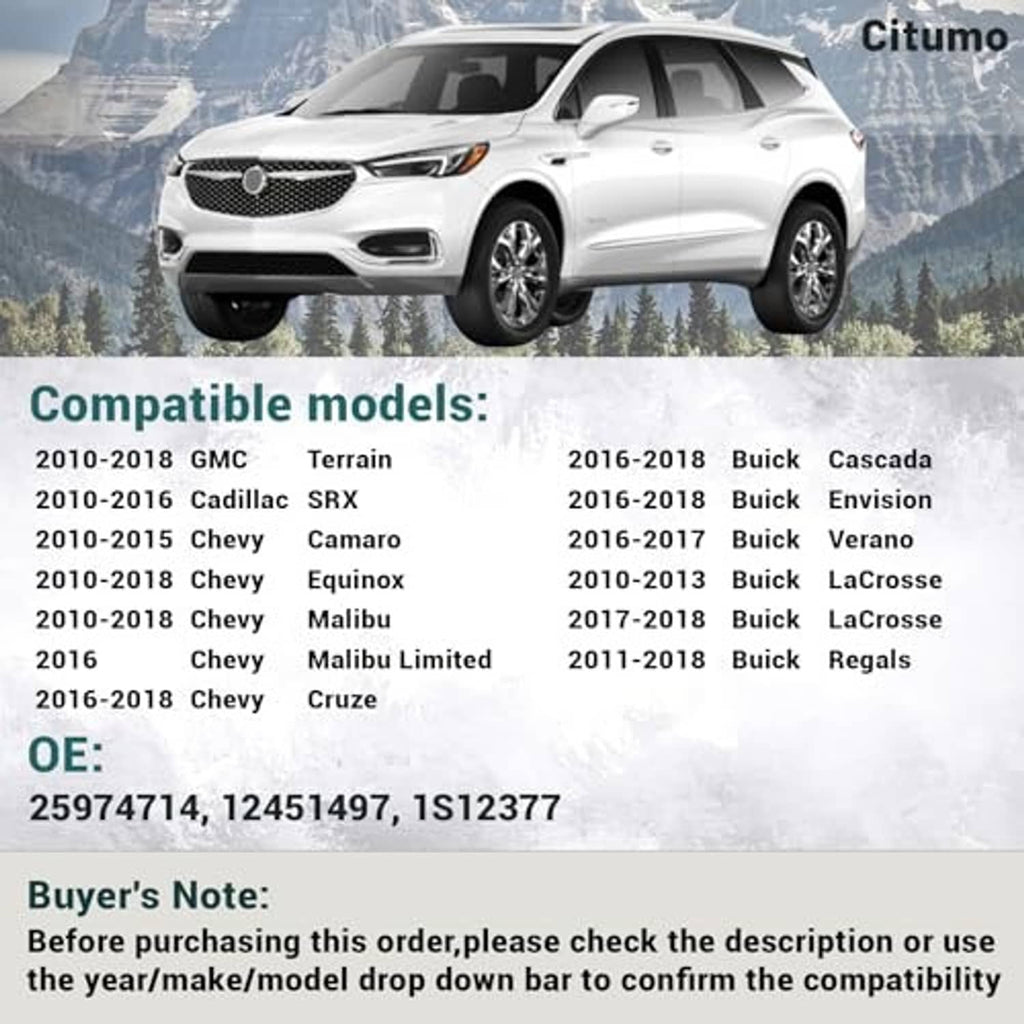 Compatibility information for a power seat switch for select GM vehicle models