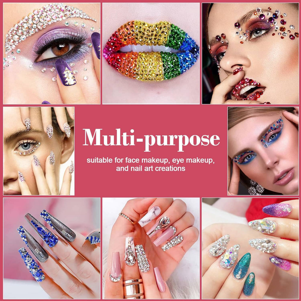 Multicolor resin jelly rhinestones used for face makeup accents and nail art