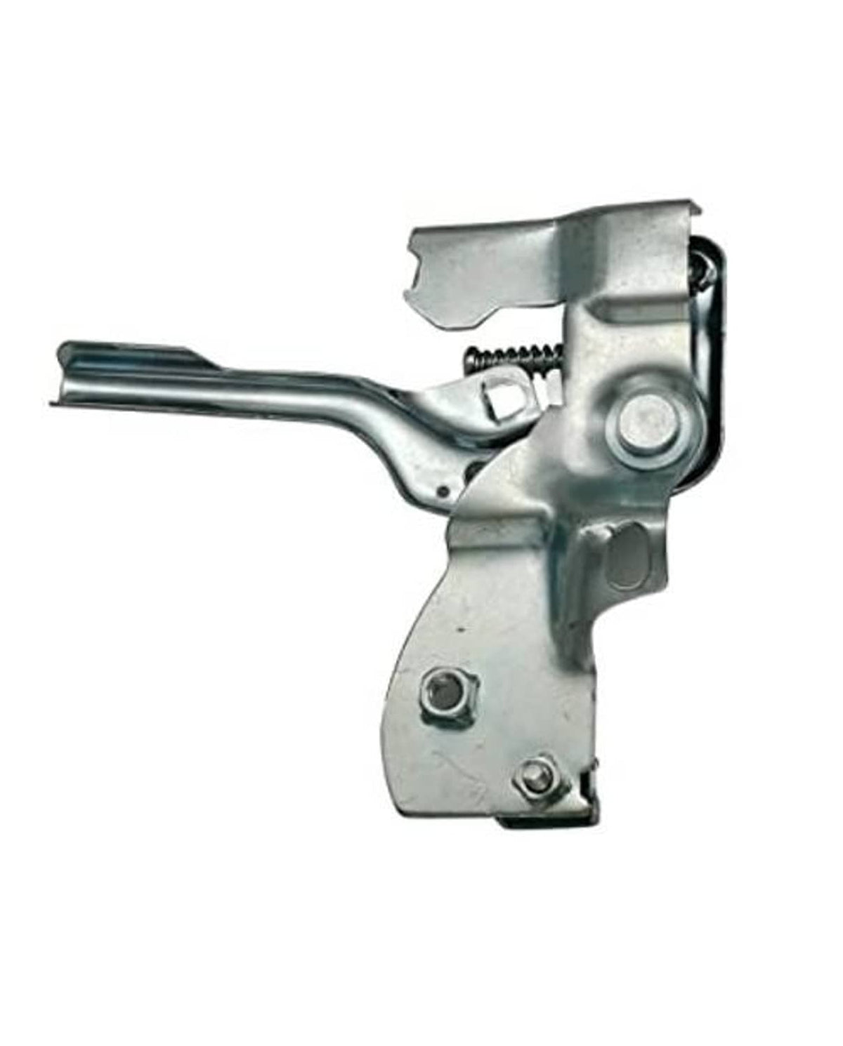 Throttle control lever assembly with spring and curved linkage arm for mounting
