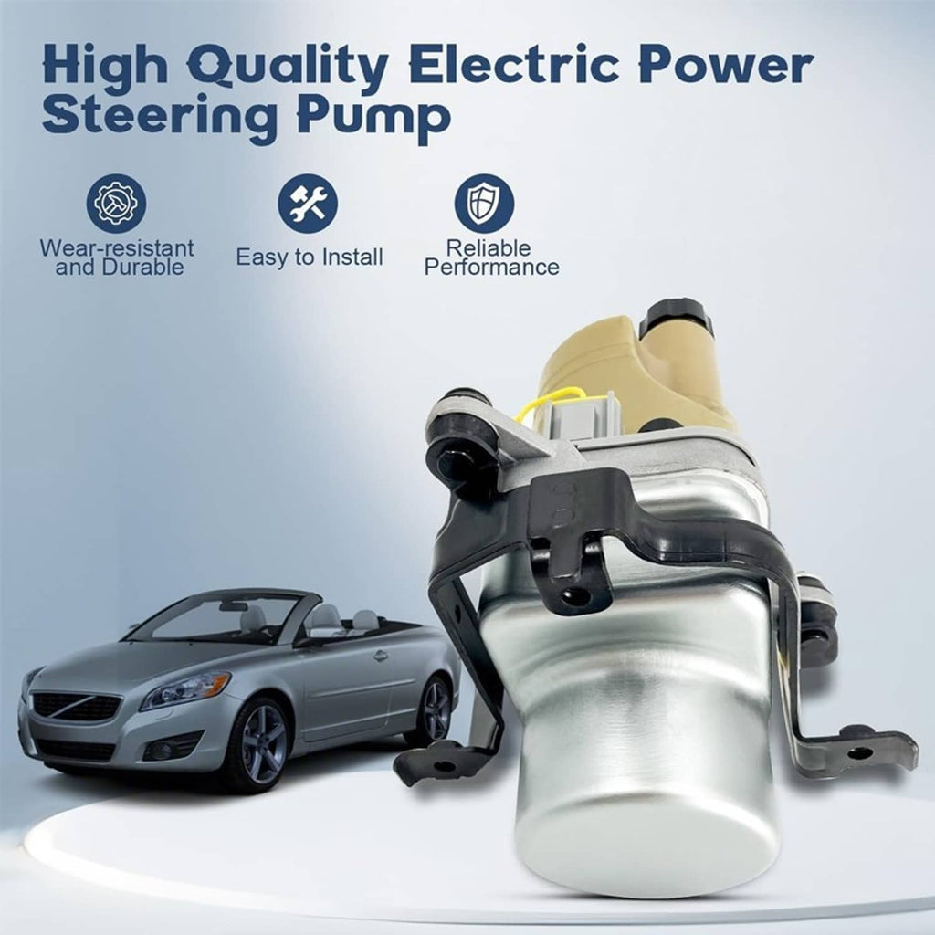 Electric power steering pump with beige reservoir, black top housing, and silver hydraulic body
