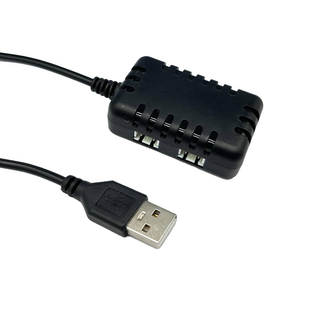 Black LiPo balance charger with USB plug and charging leads