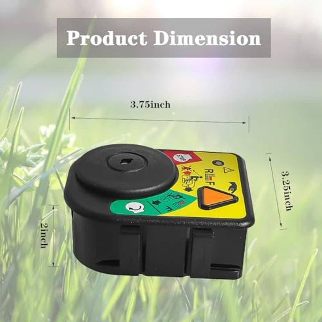 Ignition switch module top housing with black cap and yellow label panel
