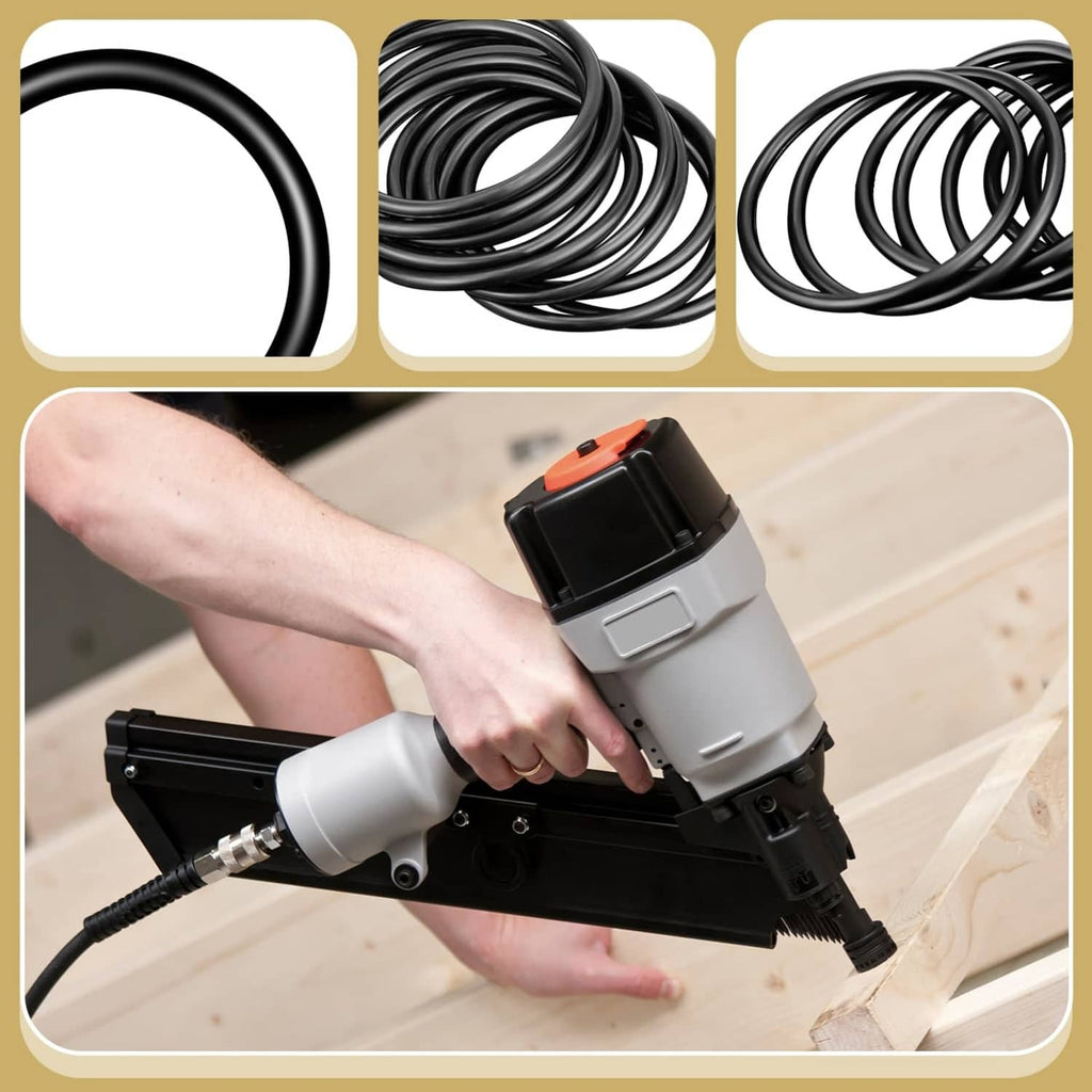Black rubber piston O-ring ring and coiled pack