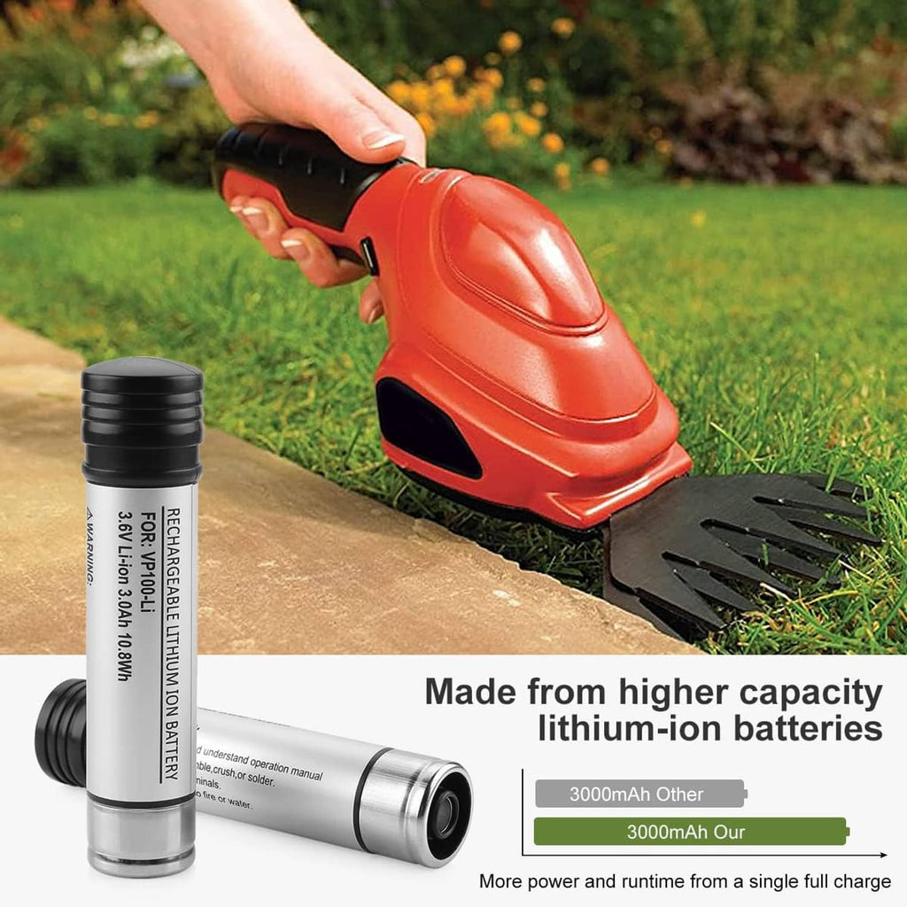 3.6V lithium battery replacement kit with charger dock and two cells for power tools