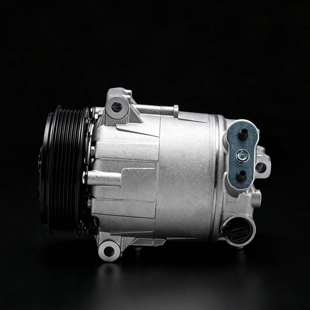 A/C compressor clutch assembly angled side view with wiring connector