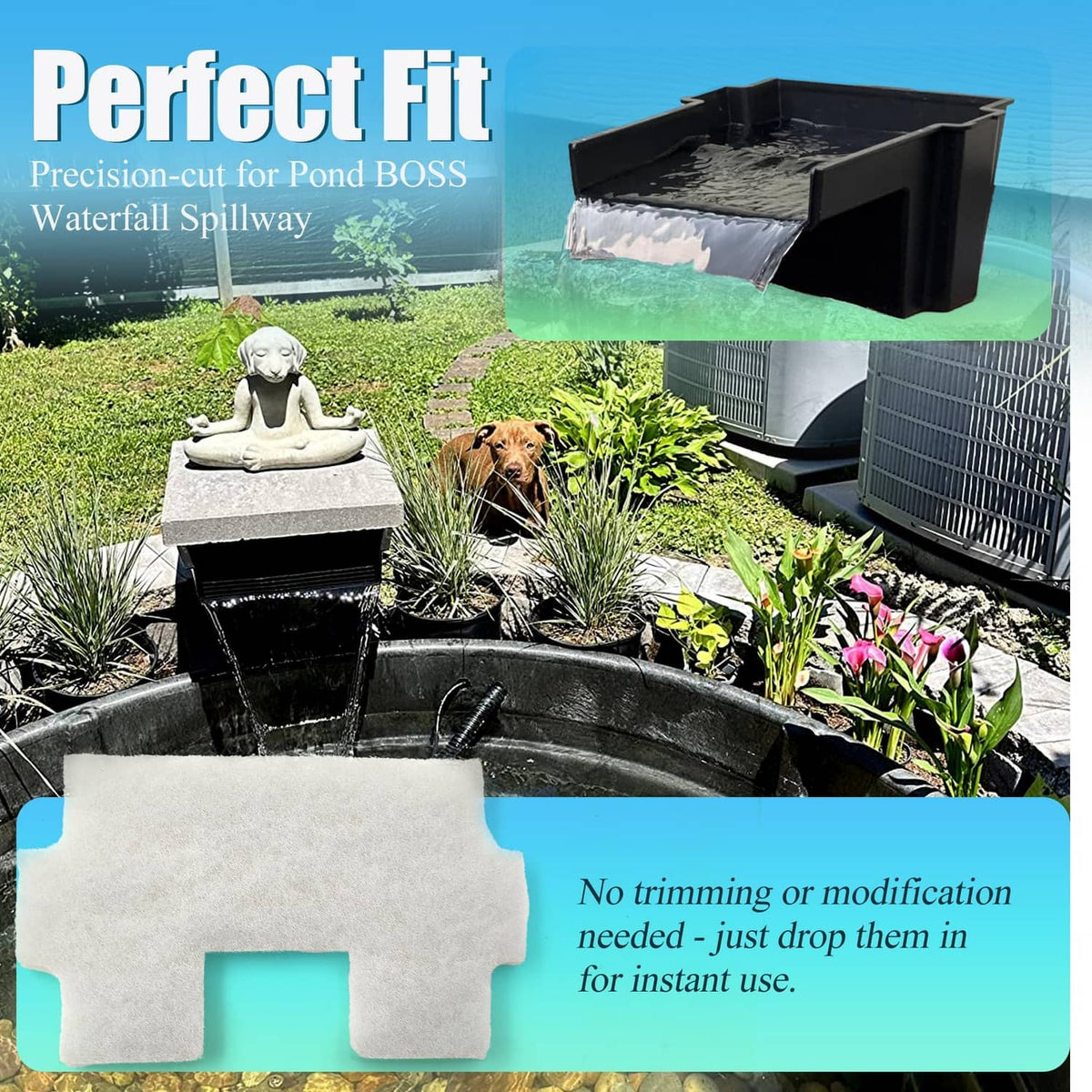 RivetOak PurifyLogix Upgraded 7PCS Pond Waterfall Spillway (8 Inch) Filter Media White