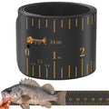 Black roll-up fish ruler tape measure with gold inch markings, 24 in scale