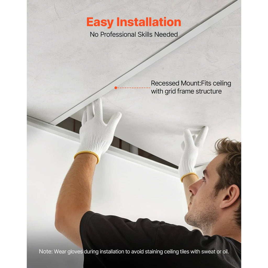 White marble PVC ceiling drop panel installed in a recessed ceiling grid