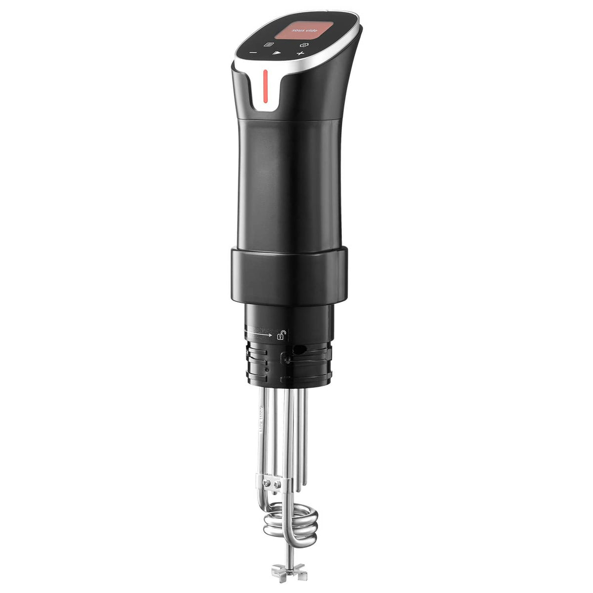 Sous vide precision cooker with WiFi control; black top, stainless steel heater