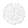 White round plastic stitch canvas with raised spiral center and square grid