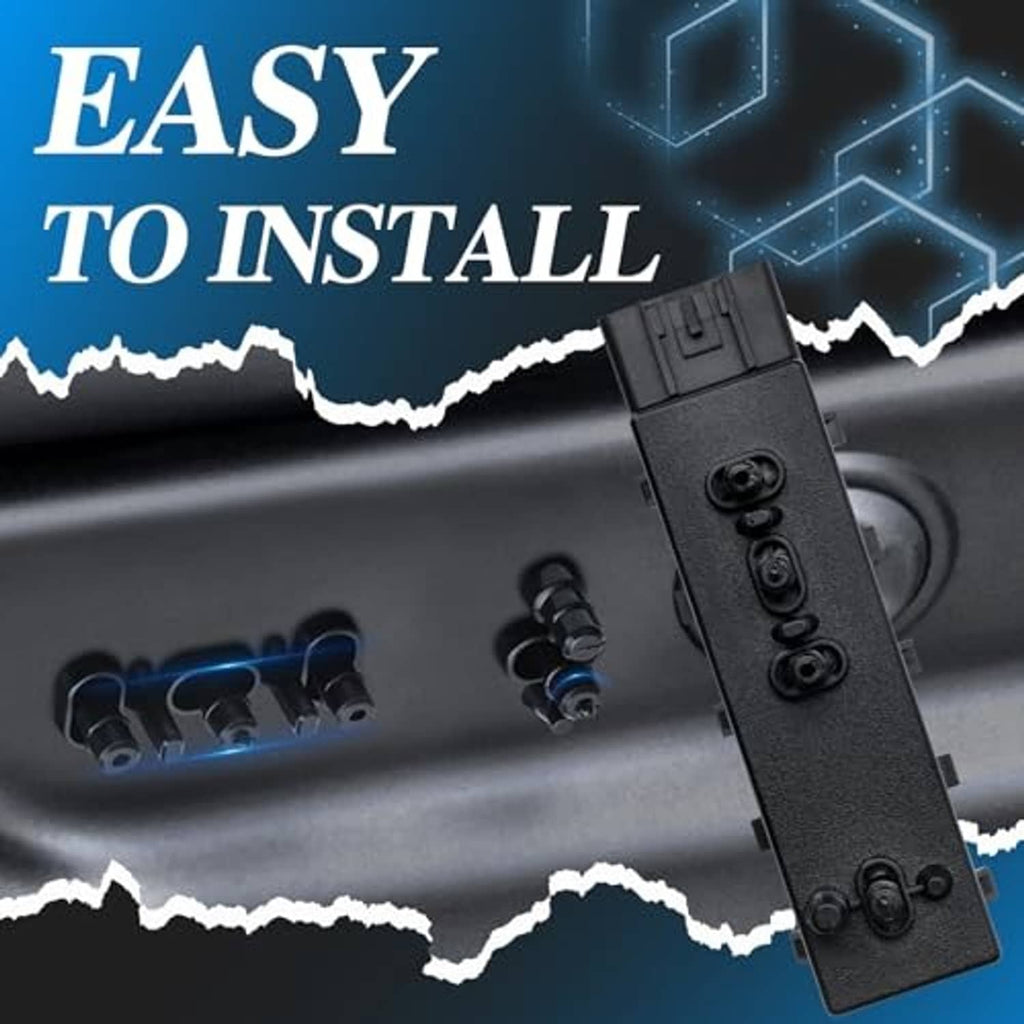 Black power seat switch with multiple terminals and simplified installation bracket