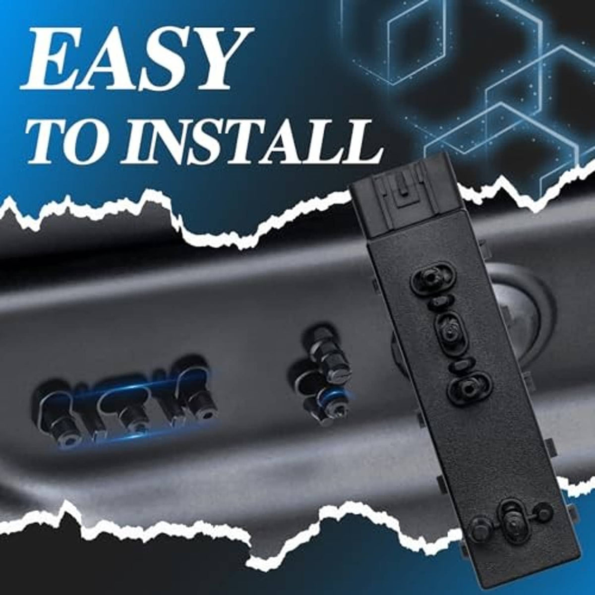 Black power seat switch with multiple terminals and simplified installation bracket