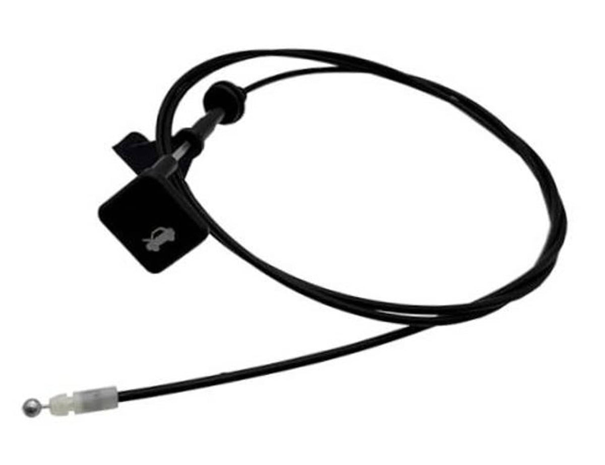 Black engine hood latch cable assembly with release switch and pull cable