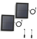 Solar panel charger kit with two black rectangular panels and ring-style cables