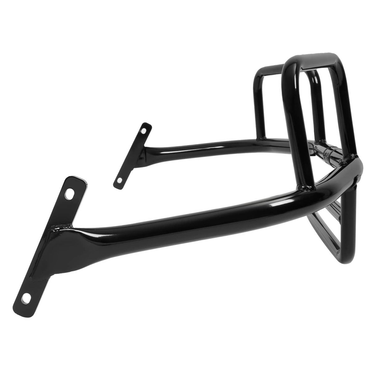 Black powder-coated front brush guard support bar with mounting brackets