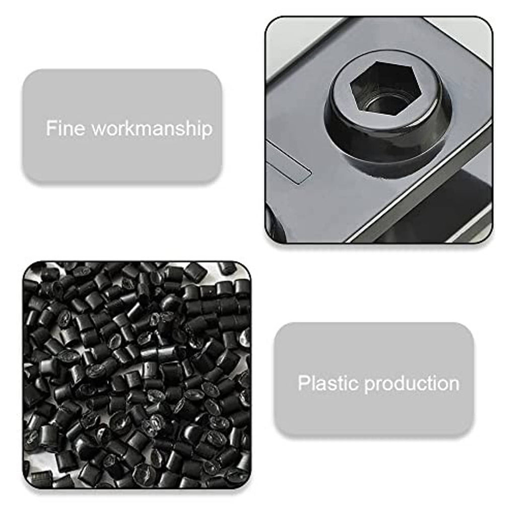 Set of tent leg connector brackets with two hex nut openings, dark gray plastic