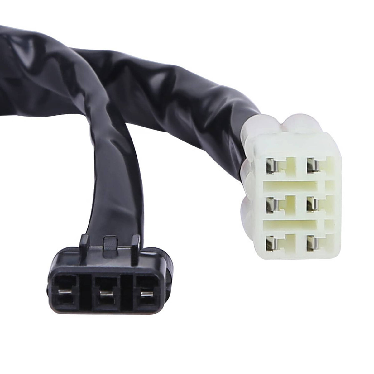 Honda ATV electrical connectors: white multi-pin plug and black two-pin plug