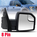 Passenger side power door mirror with black housing and clear mirror glass