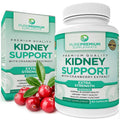 Kidney support dietary supplement bottle with cranberry extract, 60 capsules.