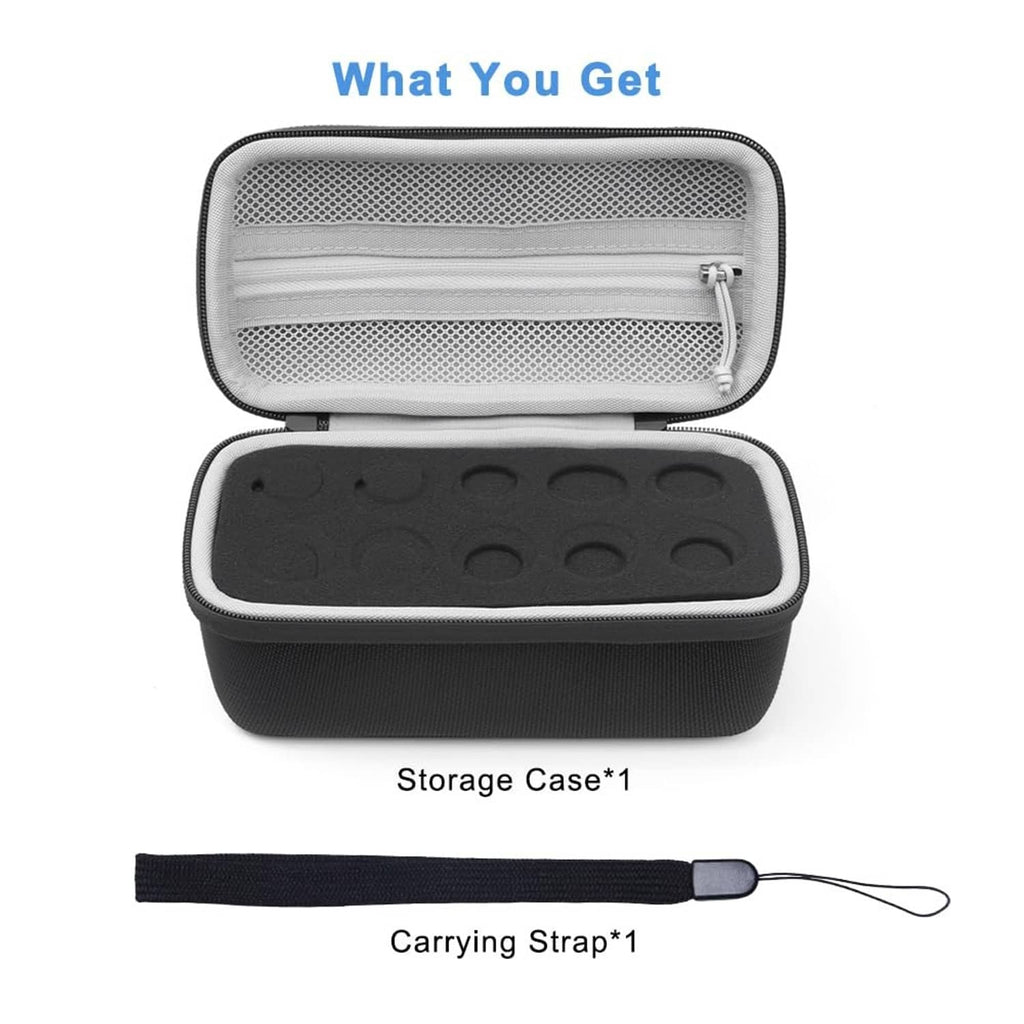 Black zippered insulin storage case with gray foam insert and carrying strap