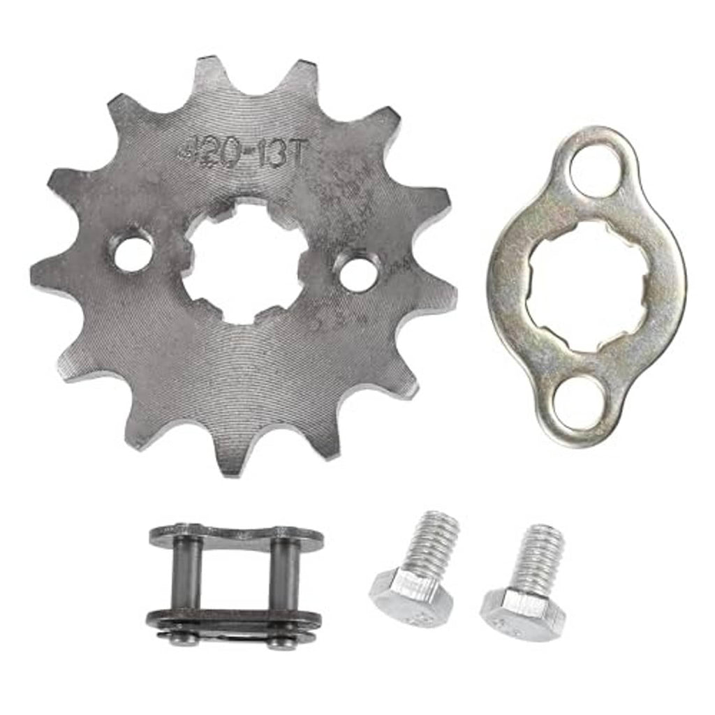 420-13T front sprocket gear with steel retaining washer and mounting bolts