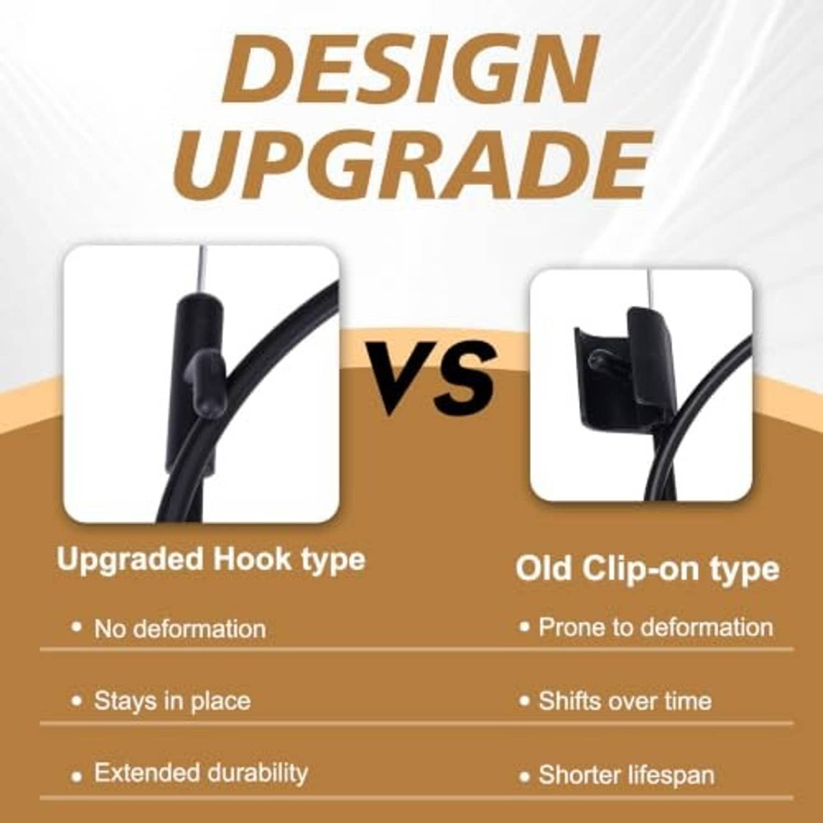 Black control cable end hook clip for operator cable attachment