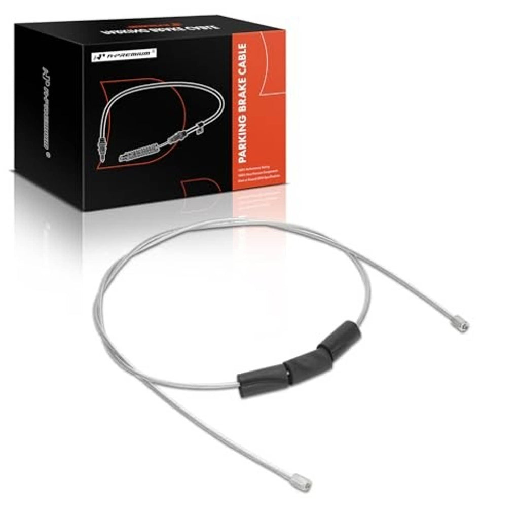 Parking brake cable assembly with black mid sleeve and metal end fittings