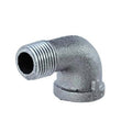 Galvanized 90-degree street elbow fitting with external threads, single unit, 1 in.