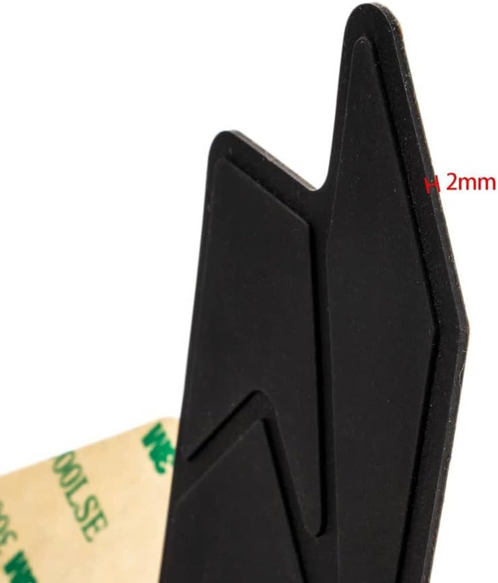 Close-up of black silicone chainstay protector edge thickness with adhesive backing