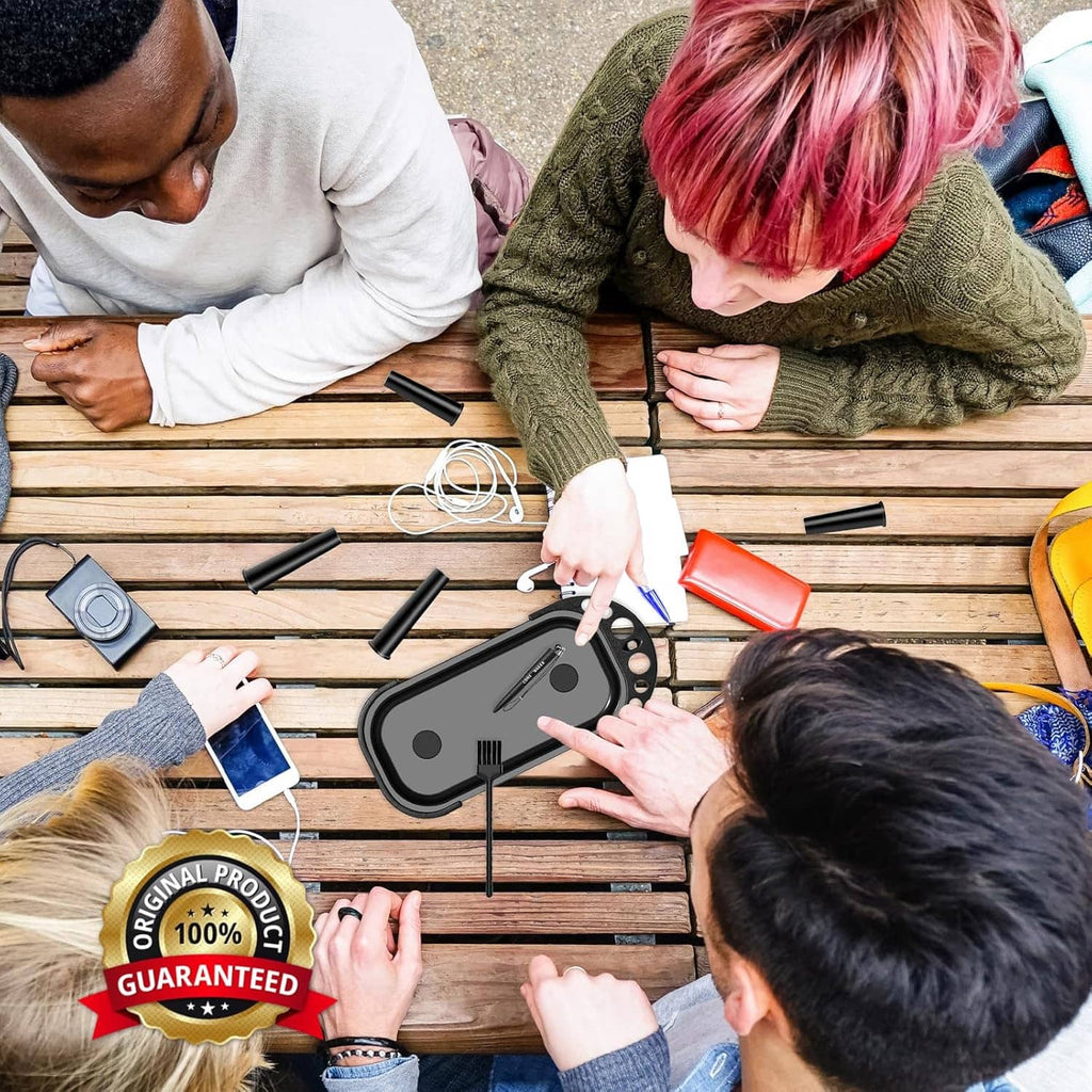 Group assembling rolling tray kit on a wooden table