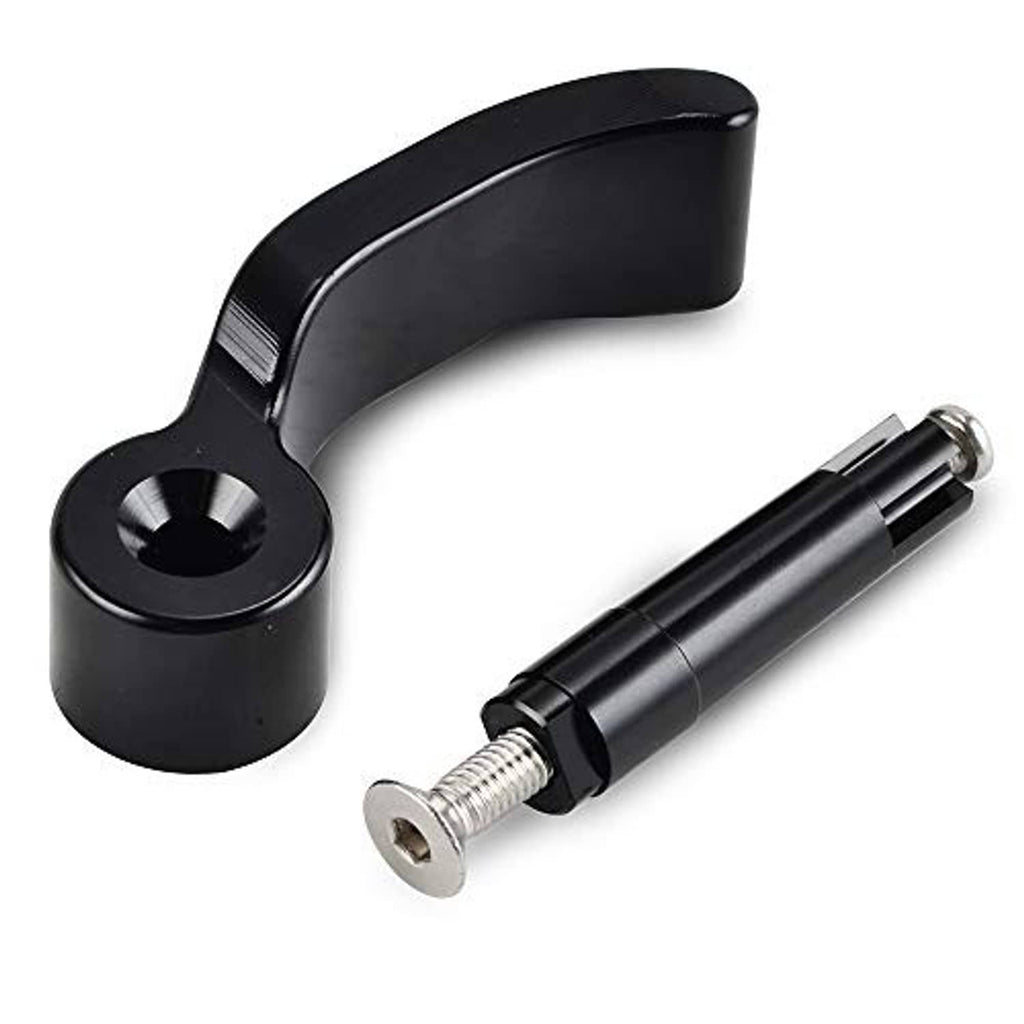Black thumb throttle control lever with mounting screw and metal pin