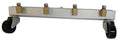 Silver undercarriage wash cleaner bar with four caster wheels and brass fittings