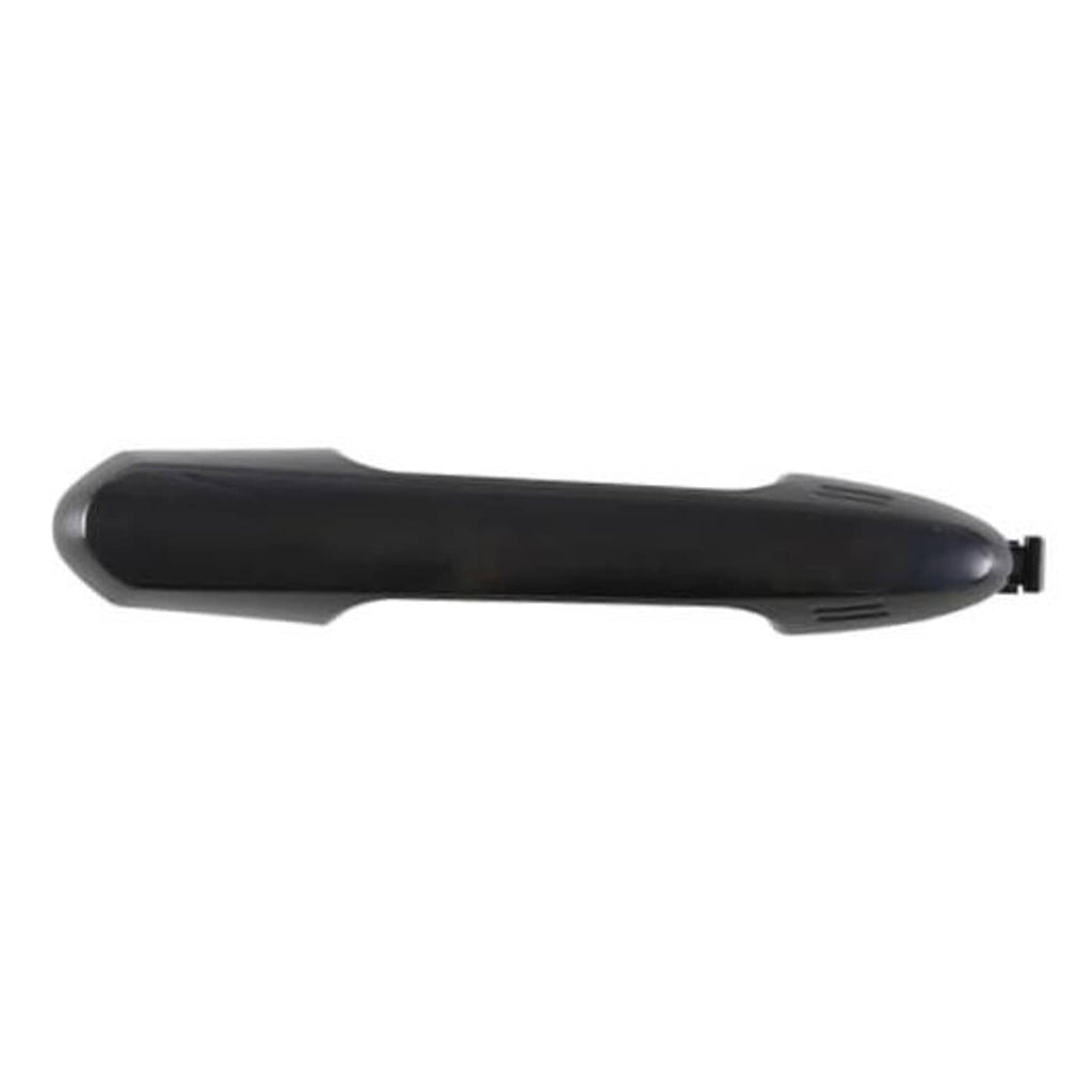 Black exterior door handle for car, smooth lever shape with mounting tab