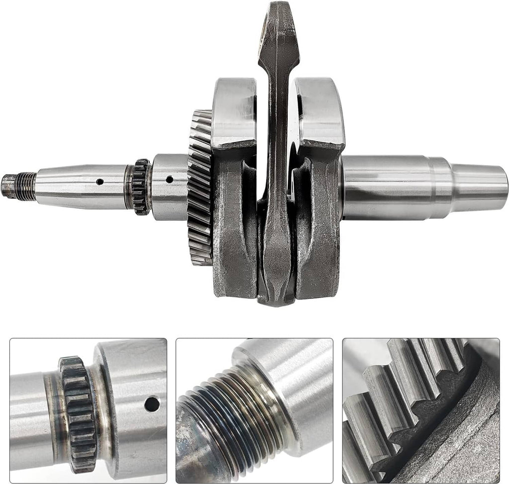 ATV crankshaft assembly with gear wheel and threaded shaft